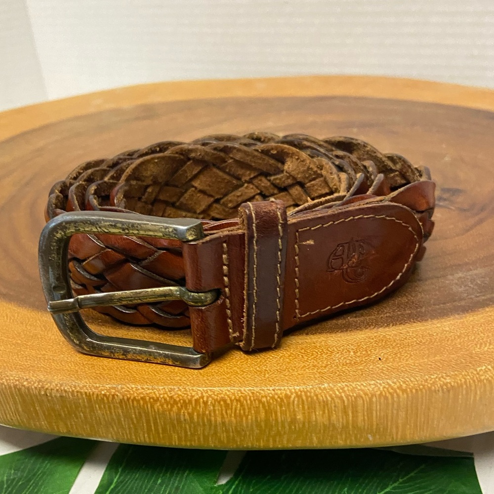 Abercrombie & Fitch Distressed Woven Leather Belt Sz:36